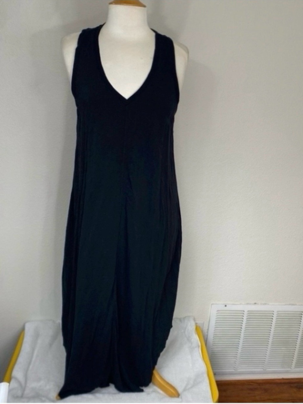 Z Supply Women's Black Sleeveless V Neck Cotton Midi Dress Size XL Casual Beach